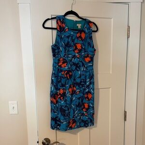 J. Crew Factory Floral Dress - Blue and Orange